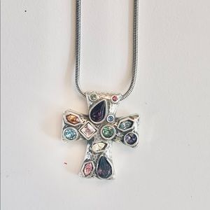 Brighton Gemstone Cross reversible necklace